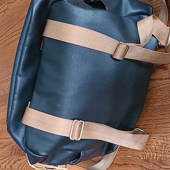 Milkmaid Black and Tan Backpack Diaper Bag - Picture 7 of 13